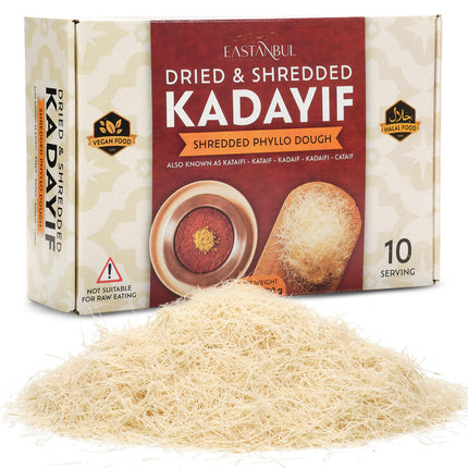 Eastanbul Dried &amp; Chopped Kataifi Shredded Fillo Dough, Dried Kadayif Pastry Dough, Ingredient for The Viral Dubai Pistachio Chocolate Bar, Shredded Phyllo, Kunafa, Knafeh, Katifi, 500g (1.1lb)