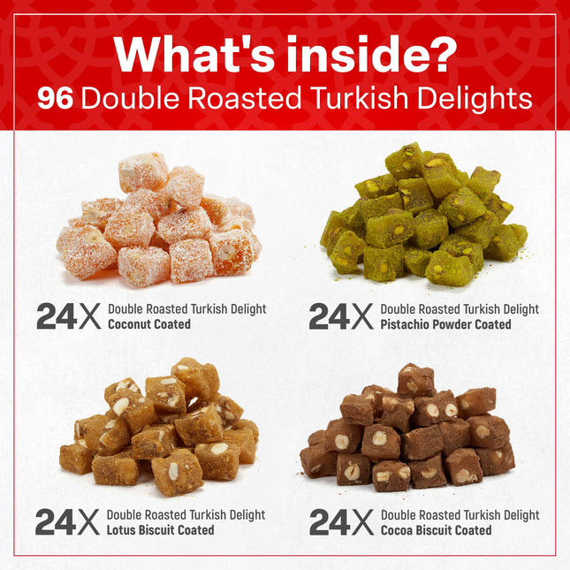 Eastanbul Turkish Delight, 32oz, Turkish Delights Candy, Premium Assorted Lokum with Nuts, Lokum with Nuts in Souvenir Wooden Gift Box, International Candy Sweets, Gourmet Gift Box