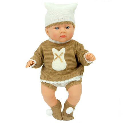 Newborn Baby Azra in Brown and Beige Dress