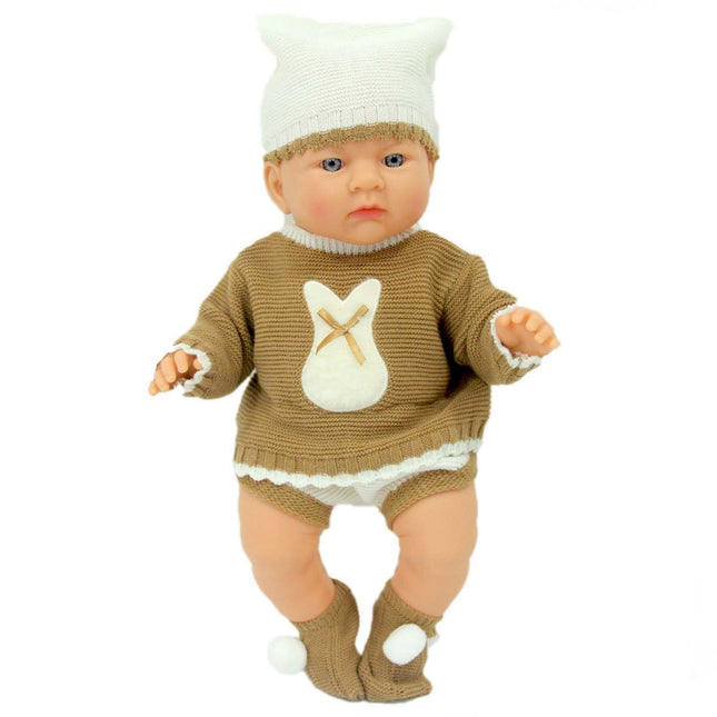 Newborn Baby Azra in Brown and Beige Dress