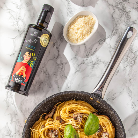 NVG NOVAVERA Ayvalik High Polyphenol Rich Olive Oill, Delicate & Fruity With Fresh Notes of Green Apple, Evoo World Ranking Top 5, Low Acidity, Early Harvest, Cold Pressed, 16.9 oz