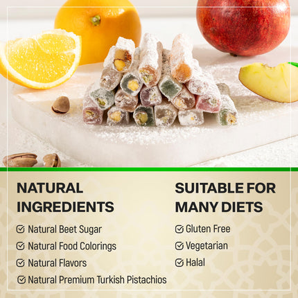 Eastanbul Turkish Delight Pistachio 32oz, Turkish Delights Assorted, Turkish Delights Candy in Souvenir Wooden Gift Box, Turkish Candy, Turkish Delight, Turkish Sweets, Luxury Food Gifts