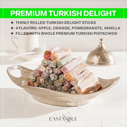 Eastanbul Turkish Delight Pistachio 32oz, Turkish Delights Assorted, Turkish Delights Candy in Souvenir Wooden Gift Box, Turkish Candy, Turkish Delight, Turkish Sweets, Luxury Food Gifts