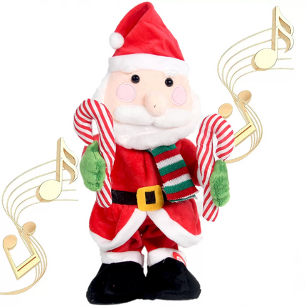 Christmas Dancing Plush Battery Operated Santa Claus with Cane
