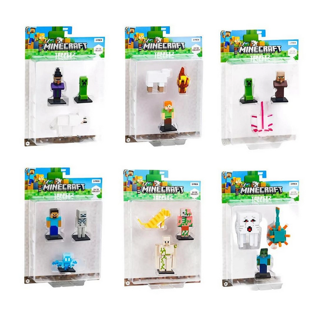 Minecraft 3D Figure Toppeez 3-Piece Set