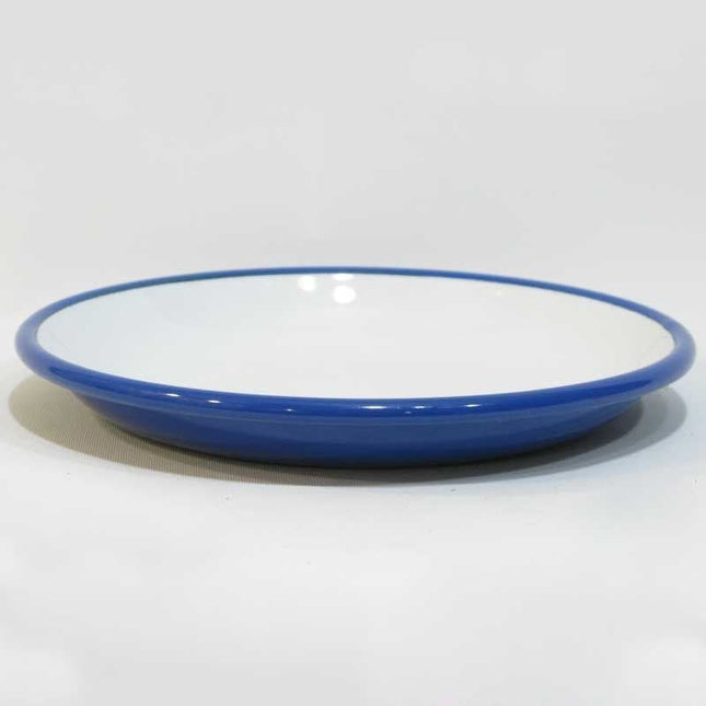 Enamel Deep Flat Plate 25 cm Navy Blue