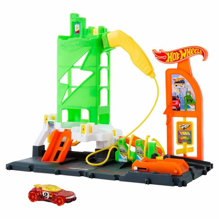 Hot Wheels Electric Vehicle Charging Station Playset HTN79
