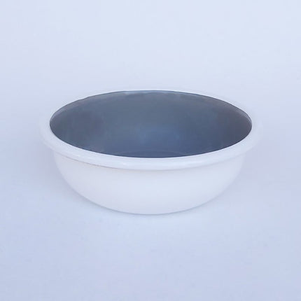 Enamel 12 cm Bowl White Gray