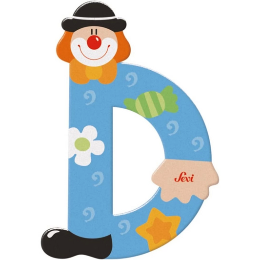 Clown Wooden Letter D