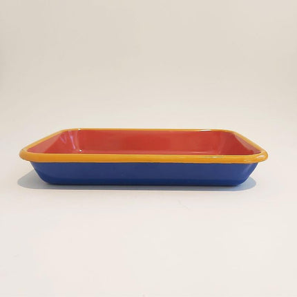 Enamel Appetizer Plate Cobalt Tile 27 x 19 cm