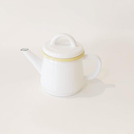 Enamel Teapot White Cord Yellow 500 ml