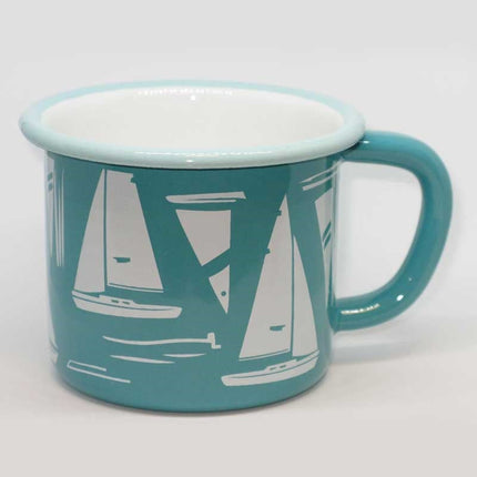 Enamel Mug Marine Sail Turquoise