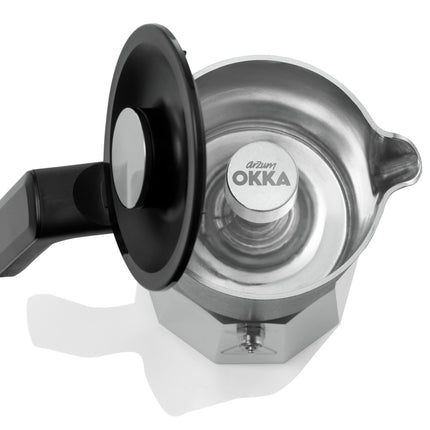 Arzum Okka Rich Moka Pot Turkish Coffee and Moka Maker, Velvetizer, Milk Frother, 120V, 5 Cups, Stainless Steel Cooking Pot, Chrome