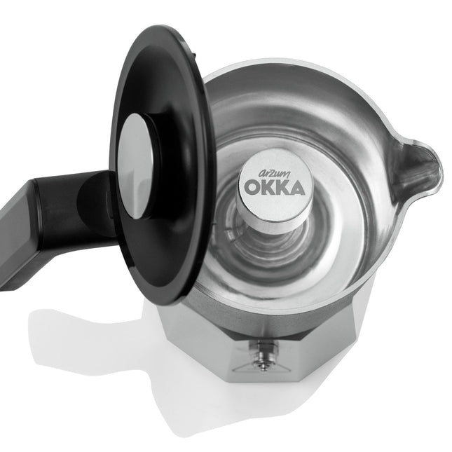 Arzum Okka Rich Moka Pot Turkish Coffee and Moka Maker, Velvetizer, Milk Frother, 120V, 5 Cups, Stainless Steel Cooking Pot, Chrome