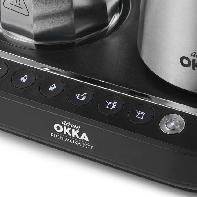 Arzum Okka Rich Moka Pot Turkish Coffee and Moka Maker, Velvetizer, Milk Frother, 120V, 5 Cups, Stainless Steel Cooking Pot, Chrome