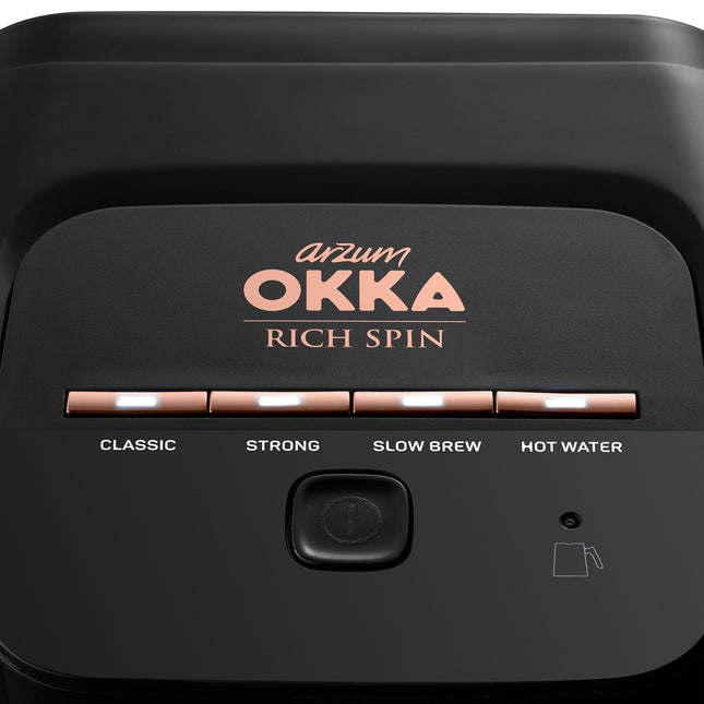 Arzum Okka Rich Automatic Turkish Coffee and Hot Beverage Maker, Velvetizer, 120V, Black/Copper