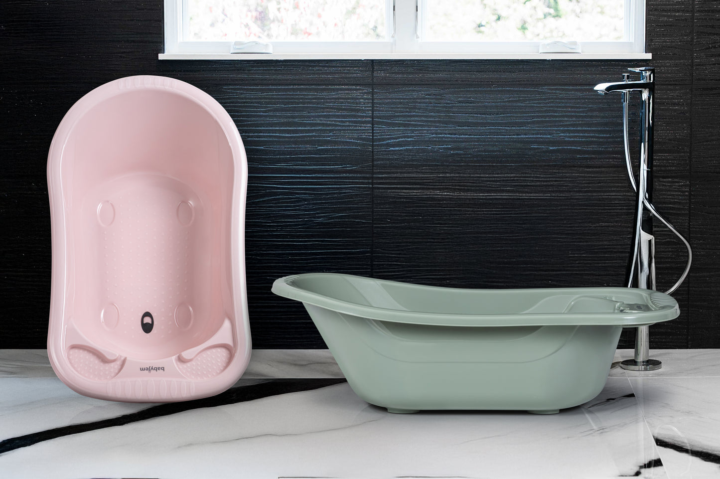 babyjem large bathtub wi̇th drai̇n plug