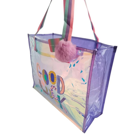 Dream Vest Transparent Hologram Purple Good Luck Large Shoulder Bag