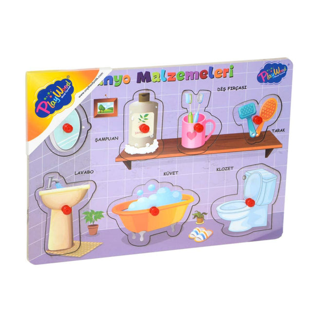 Wooden Handle Bathroom Supplies Puzzle