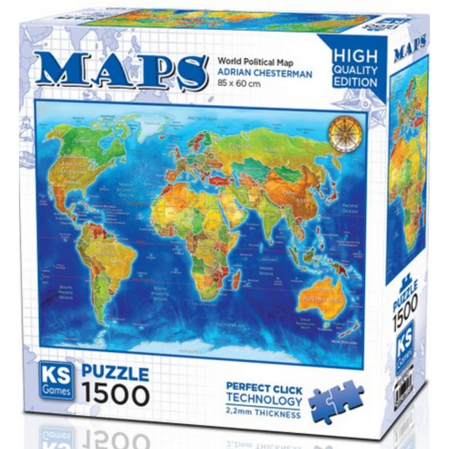 Ks Games World Political Map Puzzle 1500 Pieces 22043