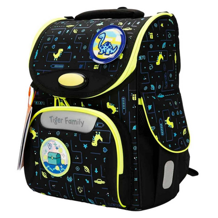 Illuminated Herlitz Dinosaur Patterned Black School Bag