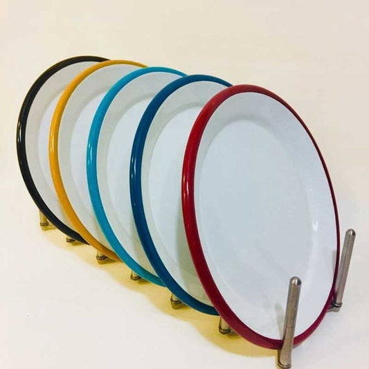Enamel Serving Plate 25 cm Petrol Green