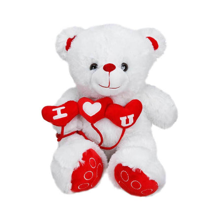 Plush Bear with 3 Hearts 38 cm.
