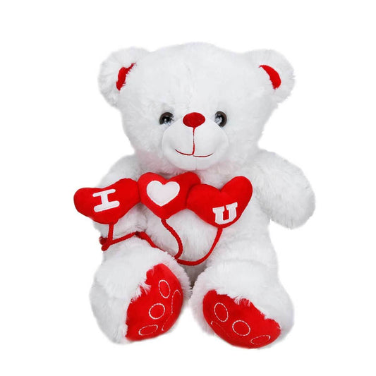 Plush Bear with 3 Hearts 38 cm.