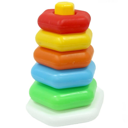 Kiki Mesh Colorful Hexagon Rings