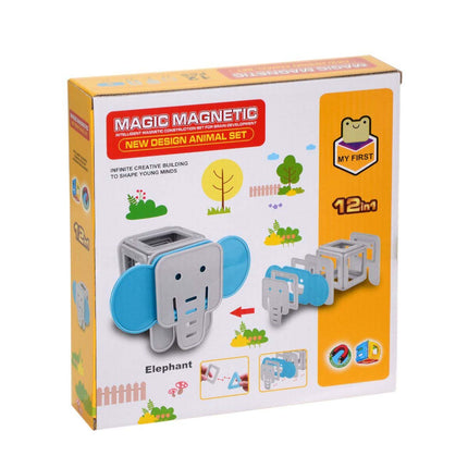 Magnetic Elephant Block Set 12 Pieces