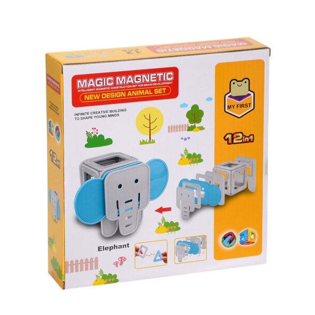 Magnetic Elephant Block Set 12 Pieces