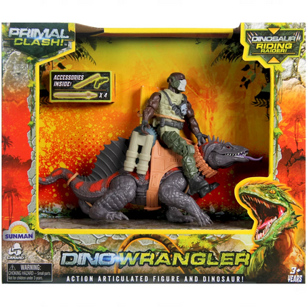 Primal Clash Dino Wrangler Dinosaur Rider Adventure Set