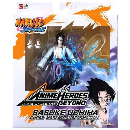 Bandai Anime Heroes Naruto Sasuke Uchiha Figure and Accessory Set 16 cm