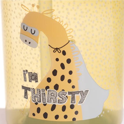 Dino Patterned Water Bottle with Straw PP 430 CC