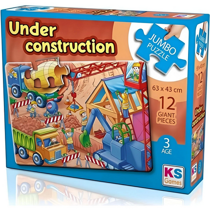 KS Games Under Construction Jumbo 12 Piece Puzzle
