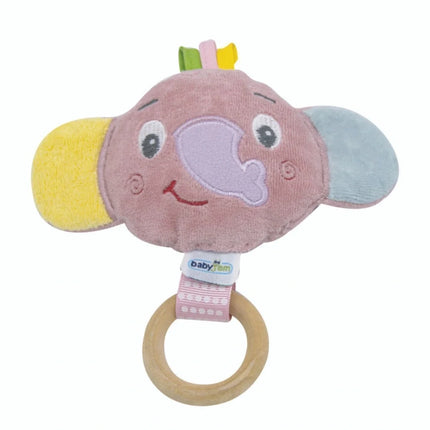 Babyjem Ahşap Halkalı Sevimli Fil Dişlik Gül Kurusu