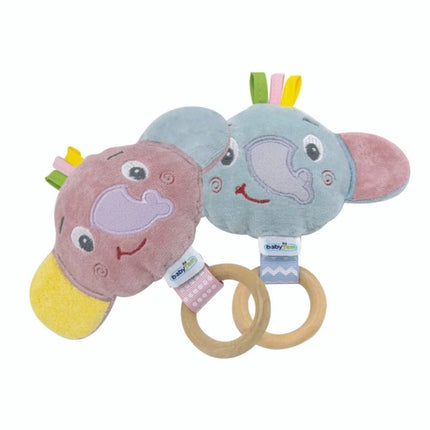 Babyjem Ahşap Halkalı Sevimli Fil Dişlik Gül Kurusu