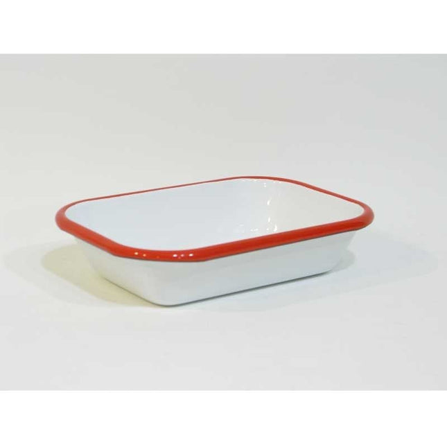Enamel Appetizer Plate Red Band 16 cm