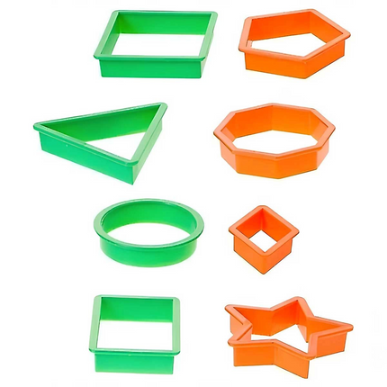 Bu-Bu Games Dough Mold Geometric Shapes 8 Pieces