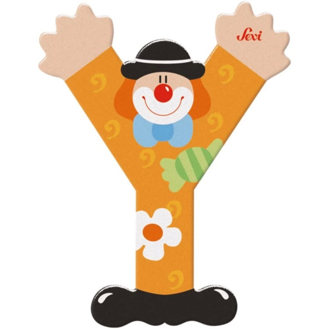 Clown Wooden Letter Y