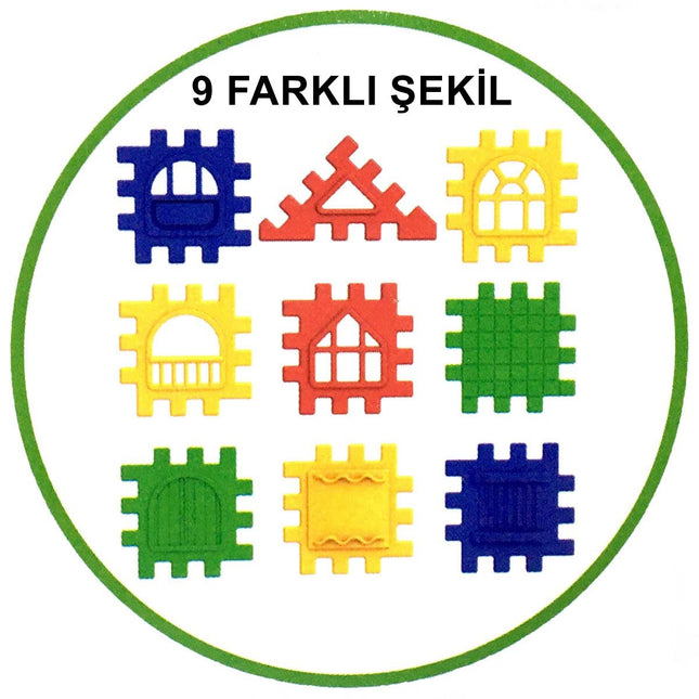 Puzzle City 3D Building and Design Blocks 64 Pieces