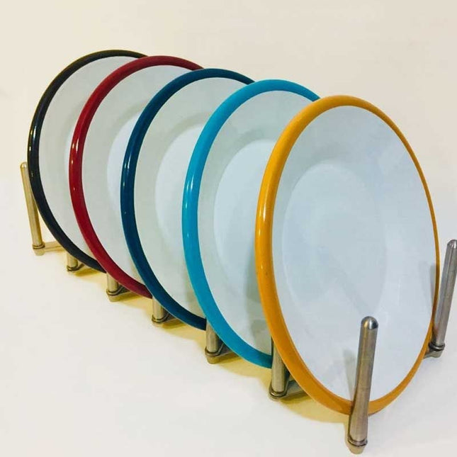 Enamel 21 cm Edge Plate Red