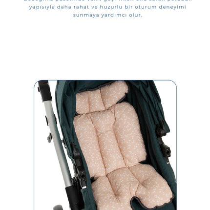 Babyjem 2 in 1 Puset ve Mama Sandalyesi Minderi Somon Çiçek %100 Pamuk