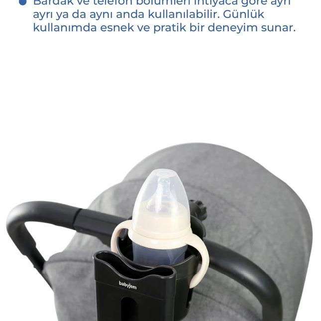 Babyjem 2'si 1 Arada Bebek Arabası Biberon - Bardak & Telefon Tutucu