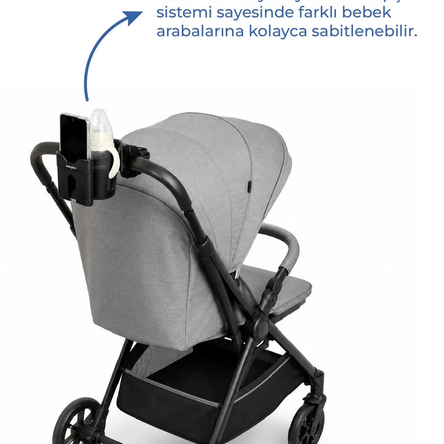 Babyjem 2'si 1 Arada Bebek Arabası Biberon - Bardak & Telefon Tutucu