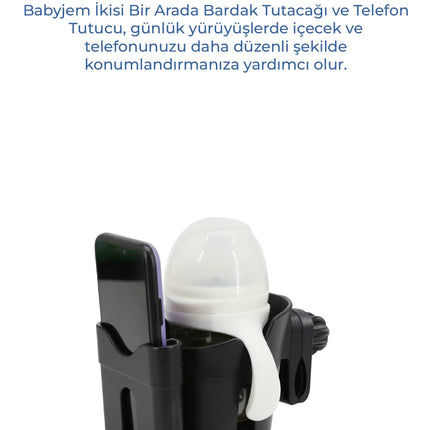 Babyjem 2'si 1 Arada Bebek Arabası Biberon - Bardak & Telefon Tutucu
