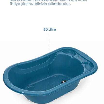 Babyjem 5 Parça Bebek Banyo Küvet Seti İndigo Mavi