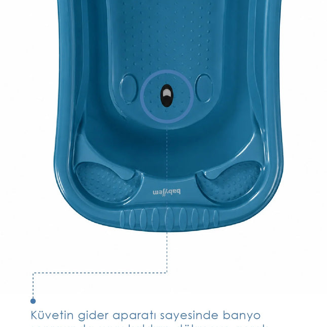 Babyjem 5 Parça Bebek Banyo Küvet Seti İndigo Mavi