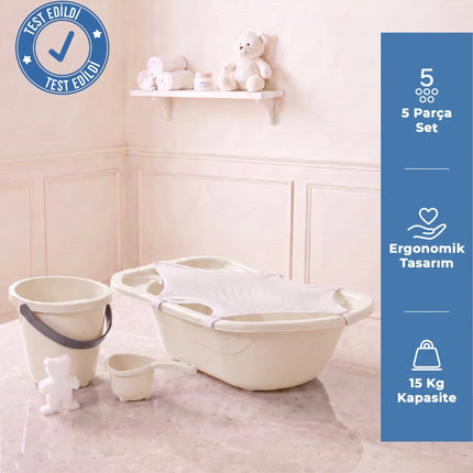 Babyjem 5 Parça Bebek Banyo Küvet Seti Kum Beji