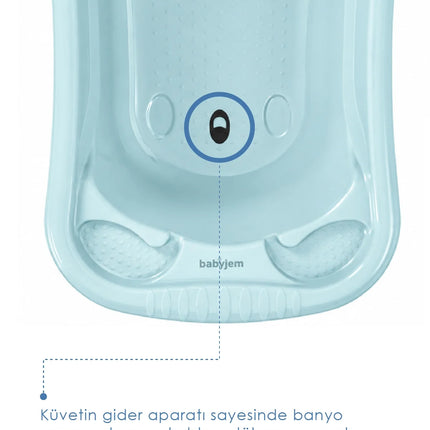 Babyjem 5 Parça Bebek Banyo Küvet Seti Soft Mavi